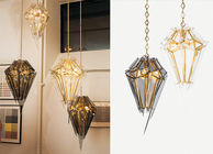 Mão - corte lâmpadas translúcidas do estilo gótico de vidro chanfrado da sala de Dinning da luz da suspensão