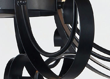 Grande luz de vidro ambarina decorativa comercial dos candelabros 9 do hotel com corrente ajustável