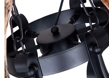 Grande luz de vidro ambarina decorativa comercial dos candelabros 9 do hotel com corrente ajustável
