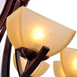 O candelabro de creme 3 do ferro forjado da máscara para baixo mergulha 18 cabeças para casas de campo