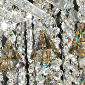 Luz de teto de cristal luxuosa redonda feita sob encomenda com gota de vidro da pérola para a casa/sala de visitas