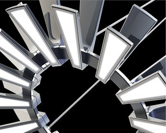 O candelabro moderno trapezoidalmente ilumina a borda - grande candelabro leve para cima e para baixo