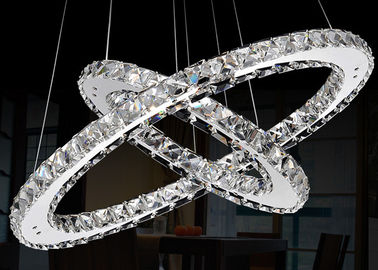 Candelabro moderno do diodo emissor de luz K9 do cromo de cristal luxuoso 18W que leve 7500K - 8000K para a barra/hotel