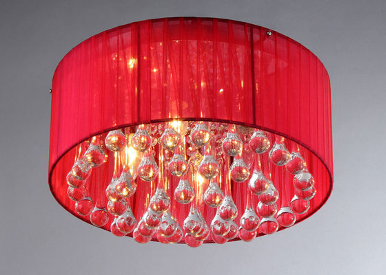Iluminação moderna redonda vermelha do candelabro que galvaniza E14 o × 40W
