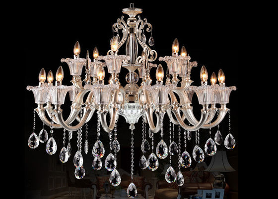 Costume grande candelabro moderno de 2 camadas que leve a luz 18 com os bulbos incandescentes/diodo emissor de luz