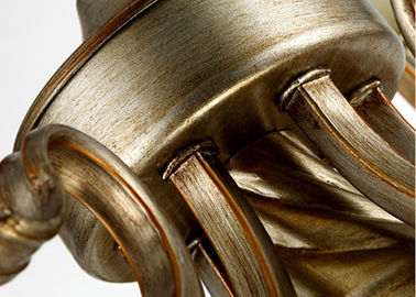 Prata/de metal e vidro do ouro candelabro do ferro forjado do vintage com máscaras, 6 600W claros E27