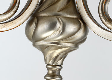 Prata/de metal e vidro do ouro candelabro do ferro forjado do vintage com máscaras, 6 600W claros E27