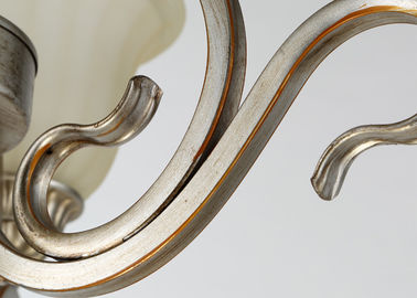 Prata/de metal e vidro do ouro candelabro do ferro forjado do vintage com máscaras, 6 600W claros E27