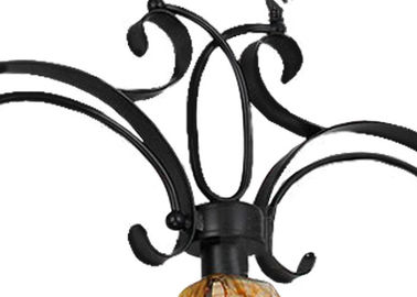 Luz original/rústica/retro do candelabro de vidro ambarino do ferro forjado da máscara do estilo 3, base E27