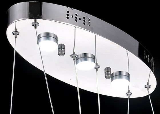 Coração duplo candelabro de cristal luxuoso moderno dado forma com a corrente ajustável de 75cm