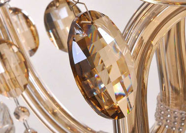 Candelabro de cristal luxuoso do conhaque 10 claro, candelabros de vidro modernos do pendente