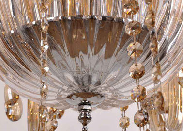 Candelabro de cristal luxuoso do conhaque 10 claro, candelabros de vidro modernos do pendente