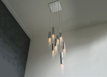 Luz de cristal luxuosa do candelabro, dispositivos elétricos de iluminação do diodo emissor de luz para casas de campo