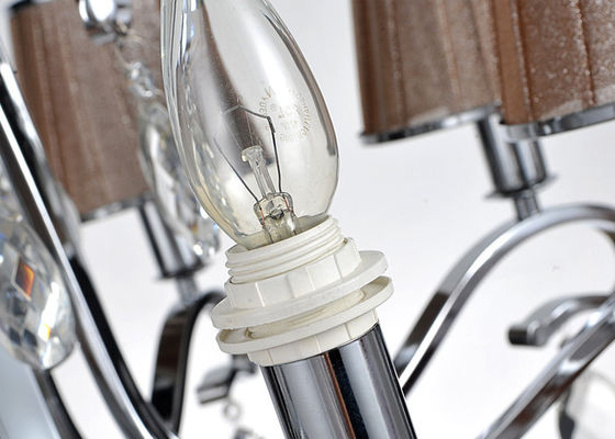 Crome a luz contemporânea luxuosa interna clara/lâmpada de 5 candelabros com máscara da tela