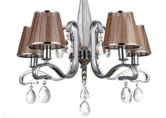 Crome a luz contemporânea luxuosa interna clara/lâmpada de 5 candelabros com máscara da tela