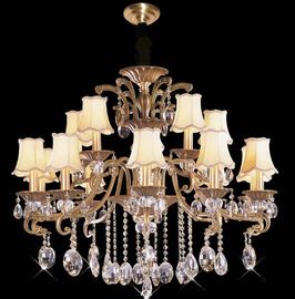 Iluminação de cristal contemporânea de bronze durável do candelabro com diodo emissor de luz do poder superior