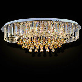 Luz de teto de cristal luxuosa redonda feita sob encomenda com gota de vidro da pérola para a casa/sala de visitas