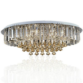 Luz de teto de cristal luxuosa redonda feita sob encomenda com gota de vidro da pérola para a casa/sala de visitas