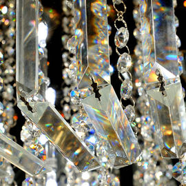 Luz de teto de cristal luxuosa redonda feita sob encomenda com gota de vidro da pérola para a casa/sala de visitas