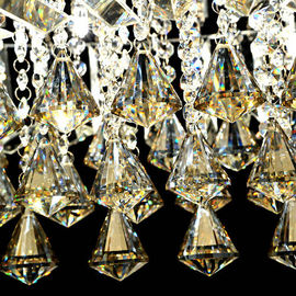 Luz de teto de cristal luxuosa redonda feita sob encomenda com gota de vidro da pérola para a casa/sala de visitas