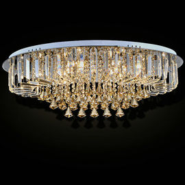 Luz de teto de cristal luxuosa redonda feita sob encomenda com gota de vidro da pérola para a casa/sala de visitas