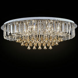 Luz de teto de cristal luxuosa redonda feita sob encomenda com gota de vidro da pérola para a casa/sala de visitas