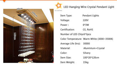 220V/110v refrigeram o revestimento dourado de cristal branco das luzes de teto do diodo emissor de luz 18W