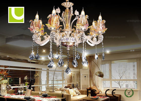 Candelabro de cristal de suspensão tradicional do pendente do diodo emissor de luz da lâmpada do teto K9 para a sala de visitas