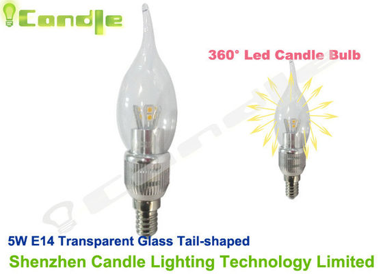 O candelabro de cristal conduziu os bulbos E14, compatibilidade electrónica conduzida 5w transparente do CE do bulbo da vela do vidro