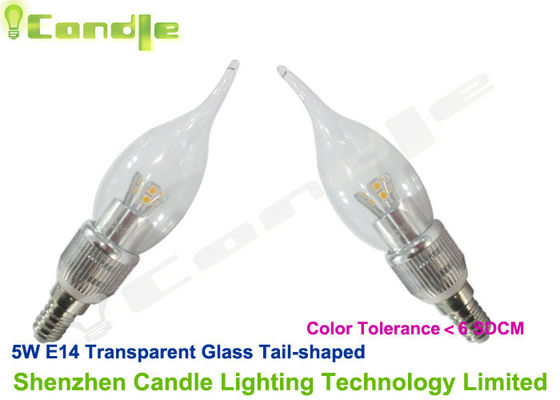 O candelabro de cristal conduziu os bulbos E14, compatibilidade electrónica conduzida 5w transparente do CE do bulbo da vela do vidro