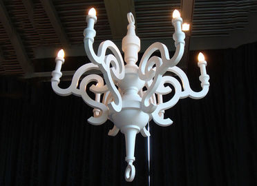 candelabro branco do resina dos candelabros do hotel 40W/o de madeira para o restaurante/hotel decorativos