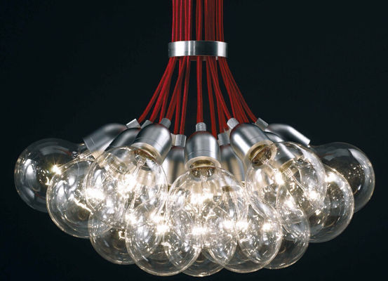Luzes de alumínio das cabeças E27 do candelabro 19 da bola de vidro para a decoração da sala