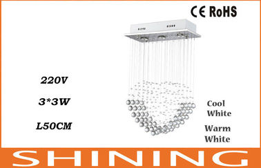 Luz de cristal do pendente da sala de jantar, 3pcs * o candelabro 3W ilumina-se