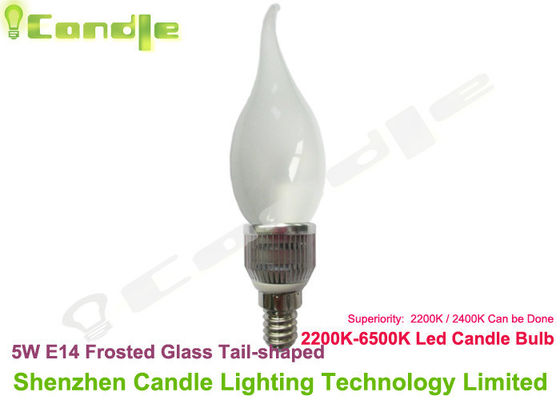 E14 o candelabro de cristal 360 conduziu o CE RoHS da ampola 5w da vela, branco morno