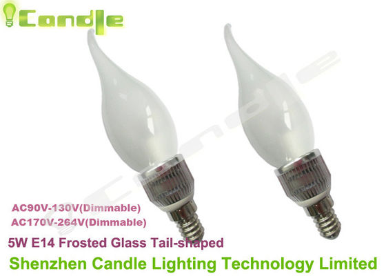 E14 o candelabro de cristal 360 conduziu o CE RoHS da ampola 5w da vela, branco morno