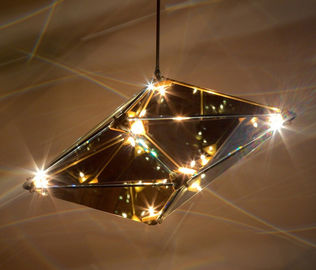 Luz moderna de vidro da suspensão da forma do diamante popular para o hotel do restaurante da barra