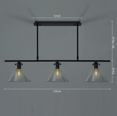 Candelabro de suspensão sofisticado elegante das luzes de teto com as três trombetas de vidro