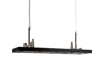 A ilha retangular da placa do metal conduziu o teto de suspensão das luzes G4 das luzes 8 do candelabro