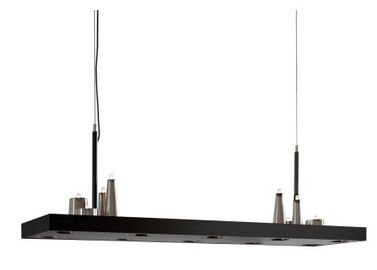 A ilha retangular da placa do metal conduziu o teto de suspensão das luzes G4 das luzes 8 do candelabro