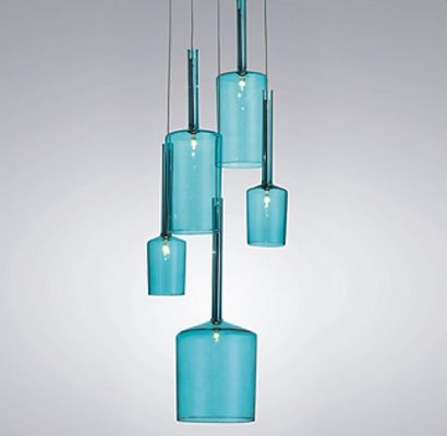 Colora candelabros conduzidos modernos da forma, lâmpada de pendente G9 da garrafa de vidro