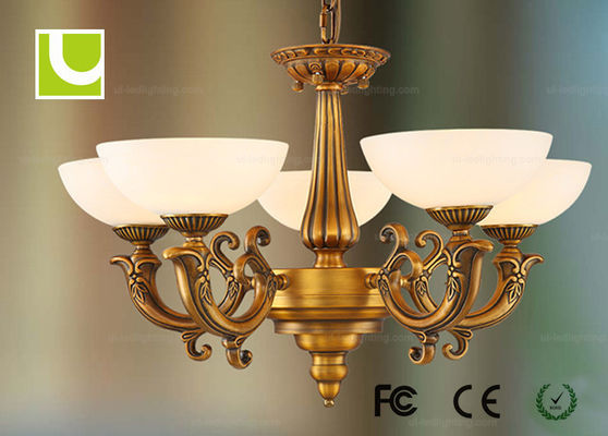 5 o candelabro decorativo de cobre retro do diodo emissor de luz do PCS E27 ilumina-se para o hotel/casa de campo