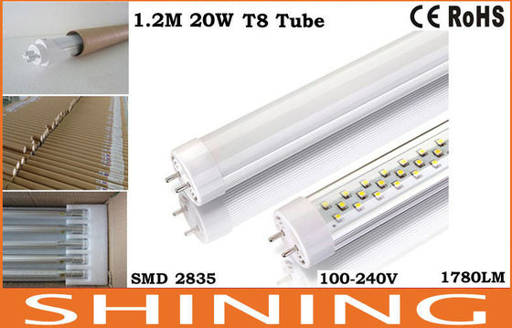 luz 20watt 1780Lm do tubo do diodo emissor de luz T8 de 120cm para a iluminação interna