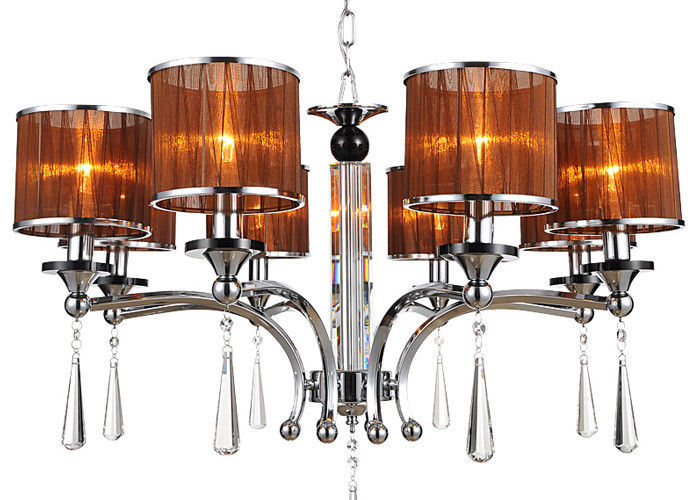 Hotel Salão/candelabro decorativo cromo do vestíbulo, candelabro moderno do cristal do ferro forjado